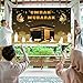 YLQQYL Umrah Mubarak Banner, 59×35 Inch Large Photo Booth Ramadan Mubarak Banner, Hajj Kaaba Background Ramadan Decorations for Home lslamic Muslim Eid Al-Fitr Party Favors (59 x 35 Inch)