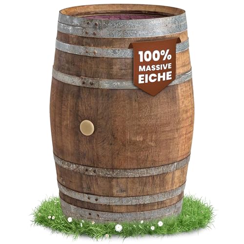 Regentonne, Regenfass Holzfass, Weinfass, Tonne Barrique Eiche 225 Liter Wasserfass - original Temesso-Fass