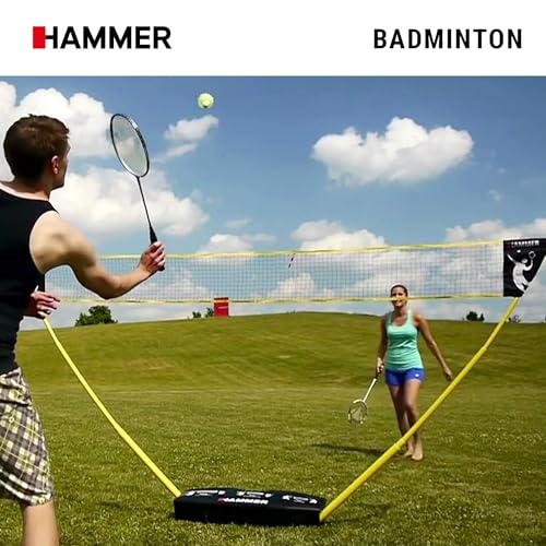 HAMMER 3 in 1 Netz Set für Volleyball, Badminton & Tennis, Spaß für jung und alt, mit Tragekoffer/Pfostenständer, leichter Aufbau, schnell verstaut und leicht transportiert