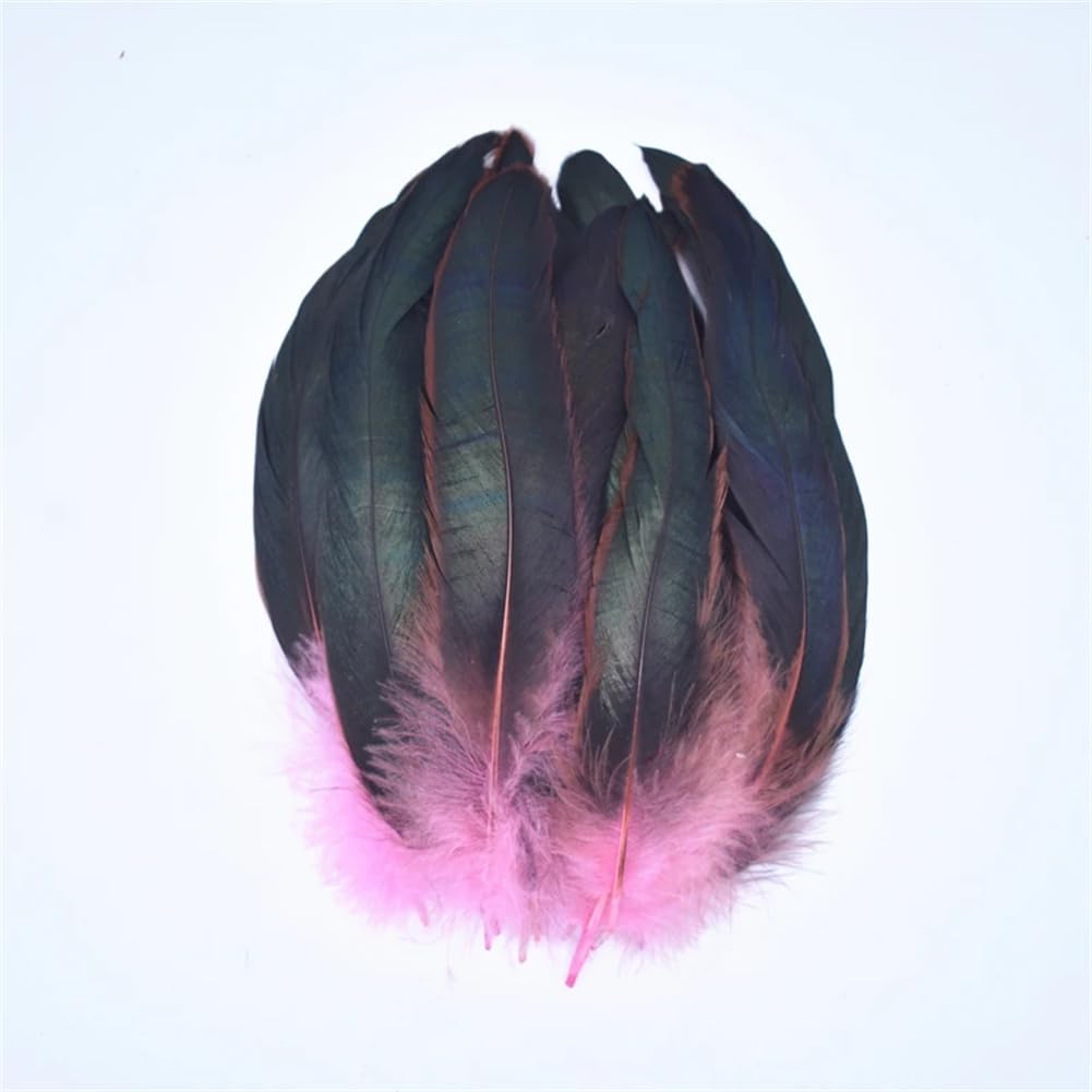 Natural Pheasant Feathers, Natural Pheasant Rooster Feathers, Craft, 50 Pcs Multicolor Fly Tying & Crafts(Pink)