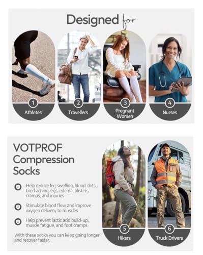 compression socks for men and women 20-30 mmhg graduated compression for flight travel sports pregnancy running