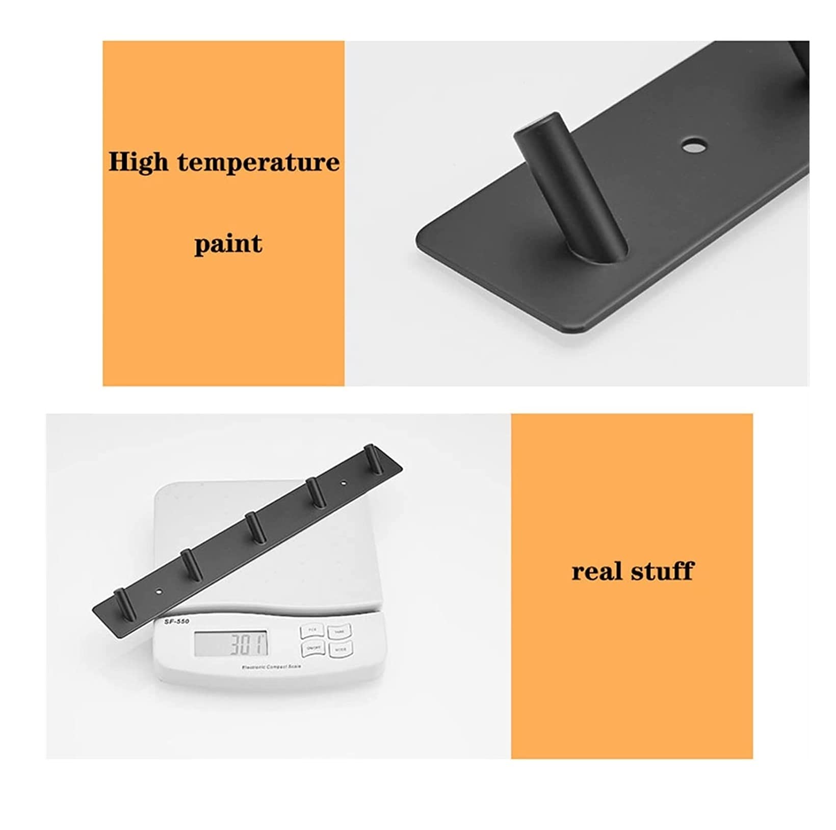 Perchero Perchero de Estilo Simple, 5 Ganchos de Pared, se Puede Utilizar para Entrada, Porche, Sala de Estar, Dormitorio Perchero
