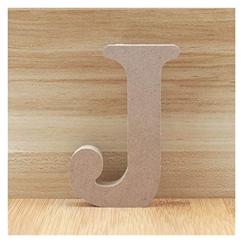 XIZHOUCUN 1pc 10cm Lettres en Bois Alphabet Nom Lettre Debout DIY Word Party Mariage Mariage Decor Design Art Artisanat Couleur de Bois 3,94 Pouces décoration (Color : J) Cover