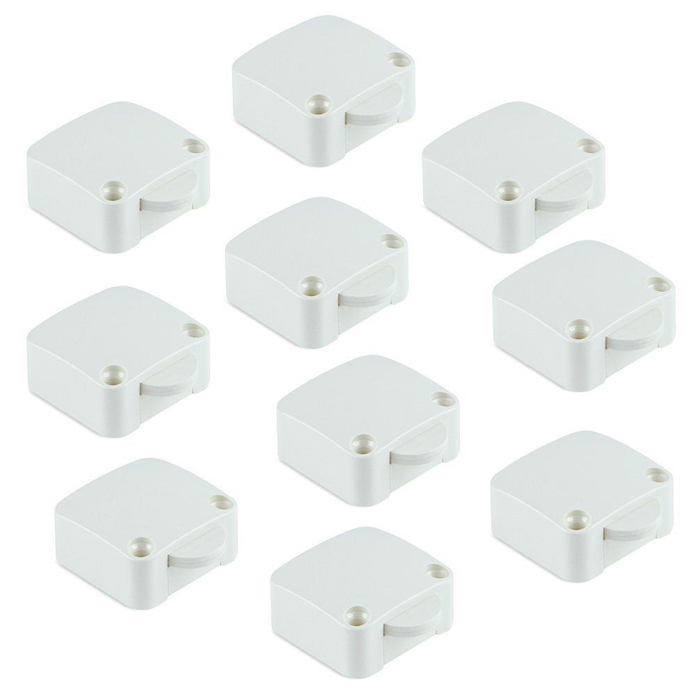 Emuca 5070915 Kontaktschalter für Möbeltür, 2 Positionen ON-OFF, Set Weiß, 10 Stück