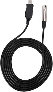 Heayzoki USB to XLR Microphone Connection Cable,Microphone Link Adapter Cord XLR Female to USB MIC Link Black Cable Line,USB to XLR MIC Link Cable Support Clear Sound,Plug and Play