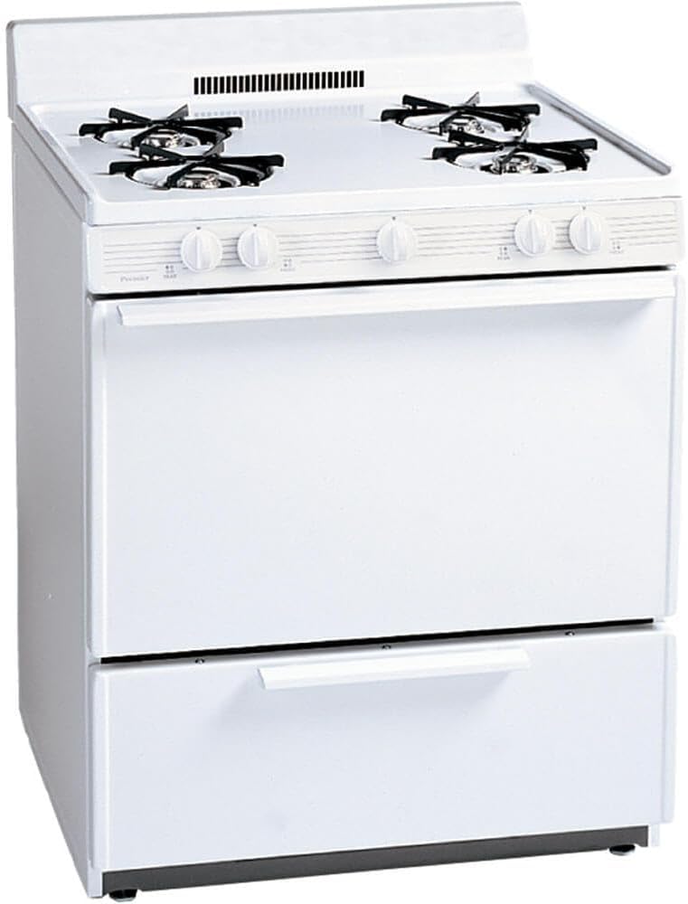 SFK100OP ADA Compliant White 30 Electronic Spark Gas Range with 3.9 Cu. Ft. Capacity Four Cooktop Burners Lift Up Top 4 Porcelain Backguard and 17 000 BTU Oven Burner