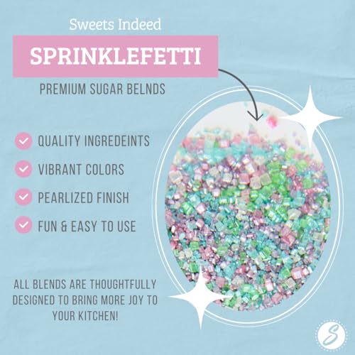 Image of Sweets Indeed Sprinkles, Edible Sprinkle Sugar Mix, Perfect for Cake Decorations, Baking, Ice Cream, Cookies, Cupcake Topper, 5 ounces (Mermaid)