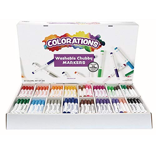 Crazy Deals Colorations Chubby Markers, Conical Tip,Set of 300, 20 Bold Colors, Coloring, Paper, Kids, Posters, Drawing, Bold Colors, Classroom, School Supplies, Art Supplies, Craft Projects, Assorted Set (SMARTPAK1) Crazy Deals Colorations Chubby Markers, Conical Tip,Set of 300, 20 Bold Colors, Coloring, Paper, Kids, Posters, Drawing, Bold Colors, Classroom, School Supplies, Art Supplies, Craft Projects, Assorted Set (SMARTPAK1)
