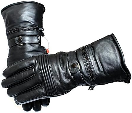 Perrini Motorcycle Leather Winter Gloves Cowhide Heavy Duty Lined w/Pockets