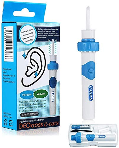 Limpiador de Oídos, Eléctrico Q Grips Limpieza Cerumen Oído, Kit Limpiador para Oídos, Seguro y Suave, con 2 Puntas Lavables, Seguro y Suave, para Niños y Todo tu Familia