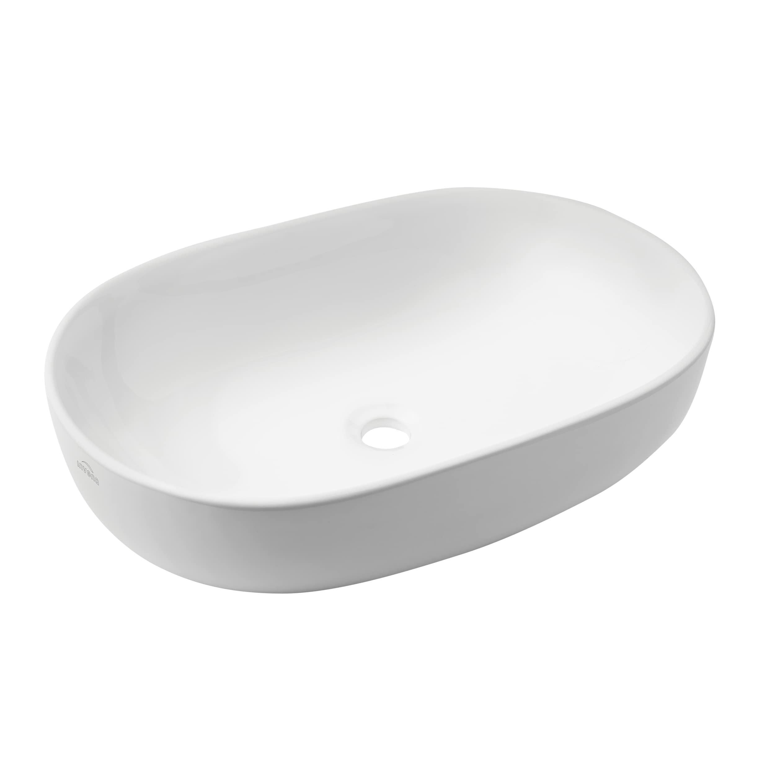 VBChome Lavabo de cerámica ovalado de 60 x 41 cm, con válvula de clic-clac, moderno lavabo para baño, inodoro de invitados, lavabo de lavabo, lavabo de lavabo