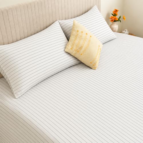 Image of 100% Cotton King Bedsheet Set with 2 Pillow Covers,300 Thread Count, Soft, Breathable, Wrinkle Resistant & Fade Resistant,Print-44, King Size 108x108Inches