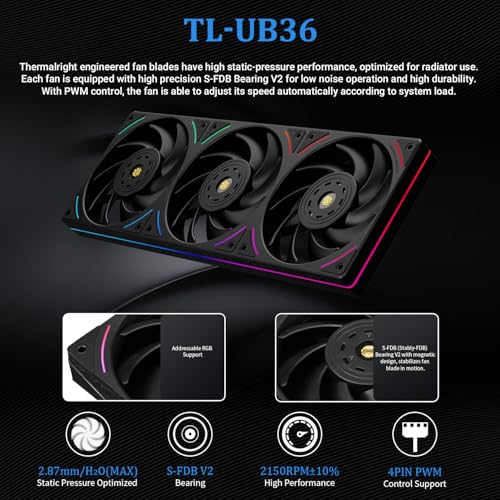 Image of Thermalright Wonder Vision 360 UB ARGB Black CPU AIO Cooler,360mm Radiator, 2K 60HZ Curved Screen with 2400x1080 Resolution,for AM4 /AM5,Intel LGA1851 /1700,6.67in 3D Screen High Performance Pump