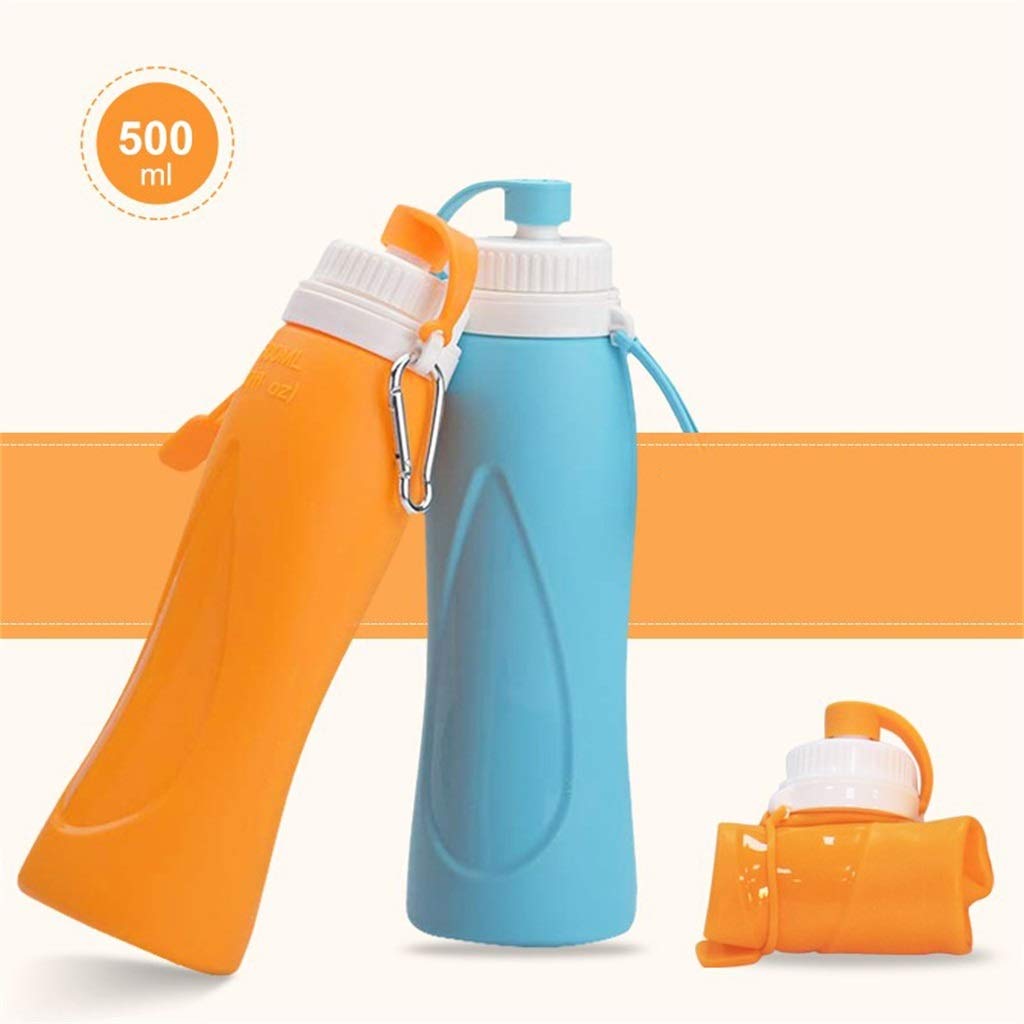 Faltbare Wasserflasche, 500 Ml Kieselgel Tragbar Weichwasserbeutel Benutzt for Outdoor-Sportarten