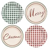 🎄【Sie Erhalten】: Jedes Set enthält 48 Stück Pappteller mit Weihnachtsmotiven und einem Durchmesser von 18 cm in 4 verschiedenen Designs, die sich für Sie und Ihre Familie oder Gäste auf Weihnachtsfeiern eignen. Die Menge der Packung reicht für Ihren täglichen Bedarf, Feiertage oder jede Art von Feier aus.