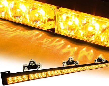 ZEEZ Beacon - 32 LED Traffic Advisor Emergency Warning Flash Strobe Beacon Light Bar Car Truck - Amber