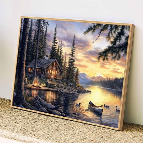 Kit Broderie Diamant Paysage pour s'évader et créer un tableau scintillant au salon