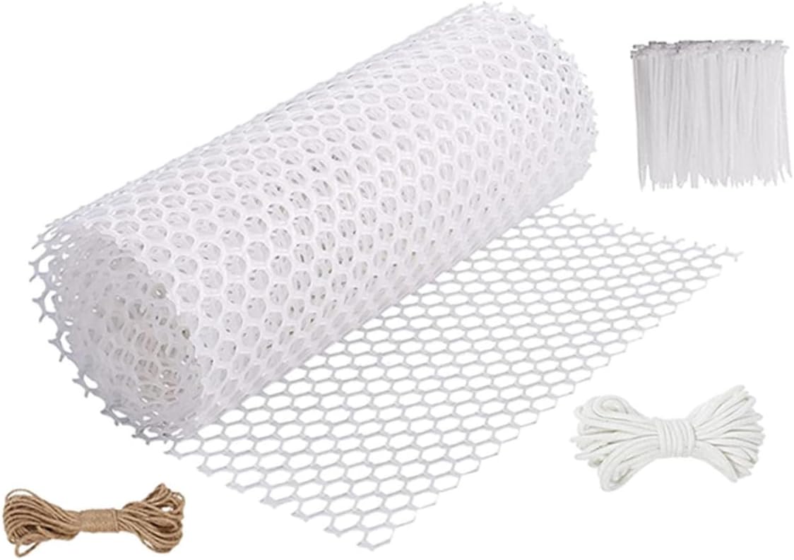 Lurrose Garden Moss Pole Mesh and Flower Trellis Netting for Climbing Plants, Portable Plant Support Netting Kit for Indoor and Outdoor Garden Use