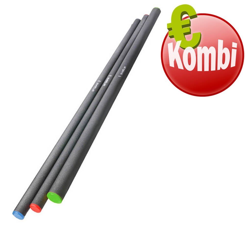 Gewichtsstangen 3er Kombi 2, 3 und 4kg Aerobic Gewichtsstab Training Stange