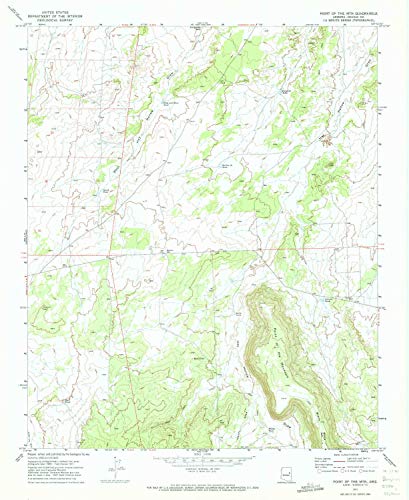 YellowMaps Point of The MTN AZ topo map, 1:24000 Scale, 7.5 X 7.5 Minute, Historical, 1971, Updated 1973, 26.9 x 22 in - Polypropylene