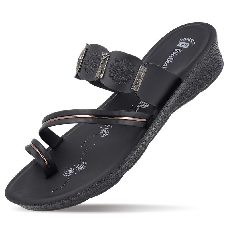 Image of WALKAROO Women's Casual Wedge Sandal|Soft Cushion Footbed&Anti-Slip Outsole,Textured Multi Strap Closure|Stylish,Fashion & comfortable for all day use|W7673