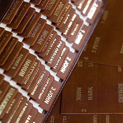 UPAFEXXI - Abas bíblicas de couro, abas bíblicas para mulheres e homens (letras douradas) adesivos d