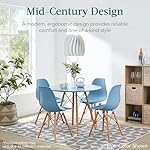 Best Choice Products 5-Piece Dining Set, Compact Mid-Century Modern Table & Chair Set for Home, Apartment w/ 4 Chairs, Plastic Seats, Wooden Legs, Metal Frame - Beige/Walnut - Image 3