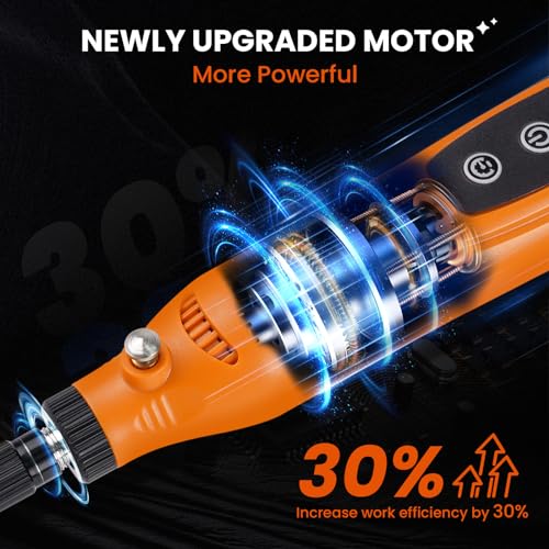 HARDELL Mini Cordless Rotary Tool 4V, 5-Speed Rotary Tools Kit with 43 Accessories, Type-C Charging Power Rotary Tool for Engraving, Sanding, Polishing, Drilling, Grinding, Small DIY Crafts 3 HARDELL Mini Cordless Rotary Tool 4V, 5-Speed Rotary Tools Kit with 43 Accessories, Type-C Charging Power Rotary Tool for Engraving, Sanding, Polishing, Drilling, Grinding, Small DIY Crafts - Image 3