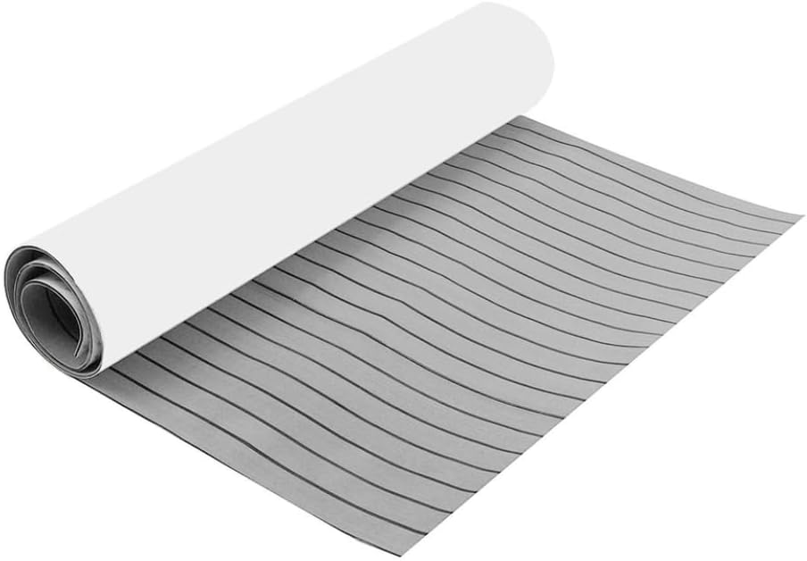 Self Adhesive EVA Foam Marine Boat Yacht Flooring Faux Teak Decking Sheet Pad 3000x900x6mm Compatible With Boat Decking Decor Mat(Gray)