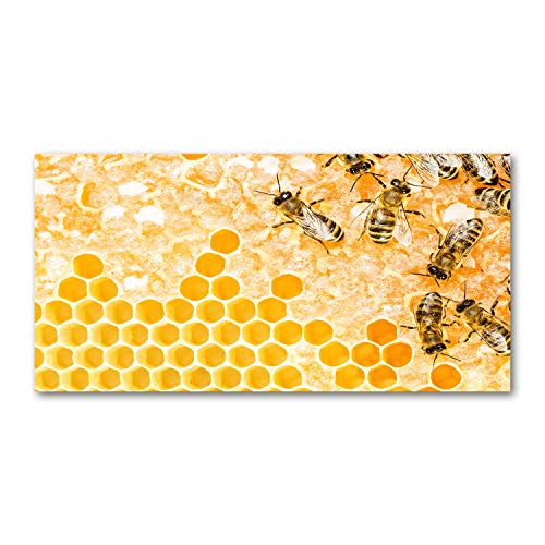 Crédence de cuisine abeilles orange en verre de 120x60cm pour réveiller votre intérieur