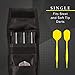 Casemaster Single Black Dart Case with Solid Plastic Insert and Flexible, Tough Nylon Covering, Holds 3 Steel Tip and Soft Tip Darts, Hard Shell Keeps Flights in Perfect Shape