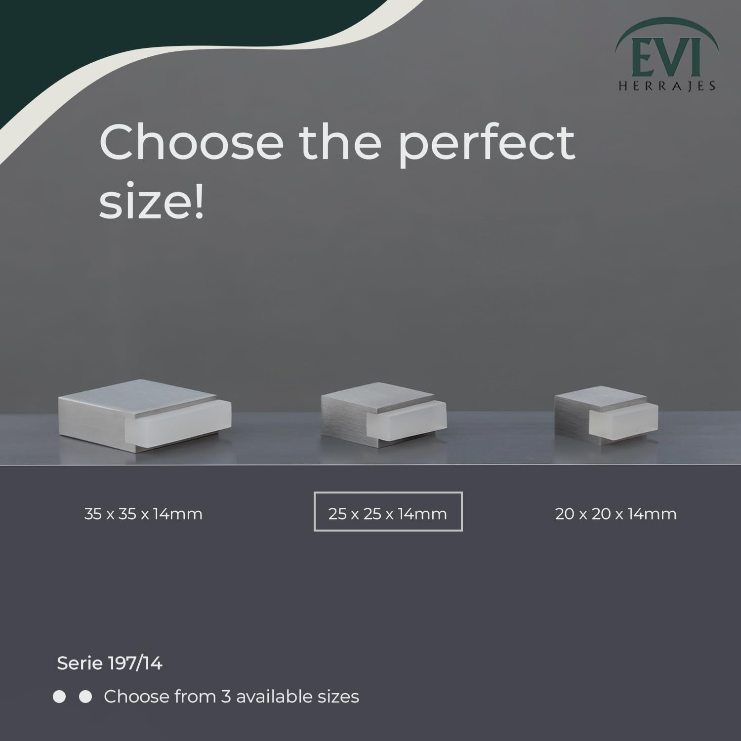 Adhesive Door Stopper Mini | 25 x 14 mm | White Rubber | Space | Stainless Steel AISI 304 | Very Good Adhesion | 100% Functional | Model 197/25x14-BAM| EVI Herrajes