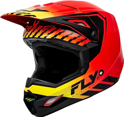Fly Racing F73-86582X Kinetic Menace Helmet Red/Black/Yellow 2X