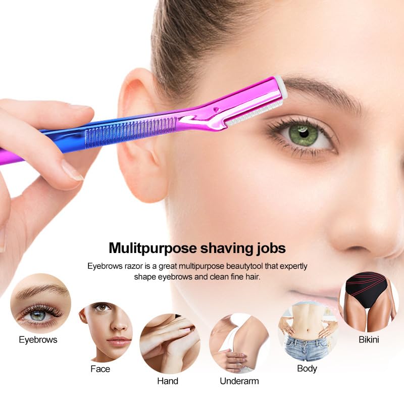 3 Pcs Eyebrow Razor, facial shavers,A multifunctional exfoliating Dermaplaning Tool suitable for facial and eyebrow reshapers.