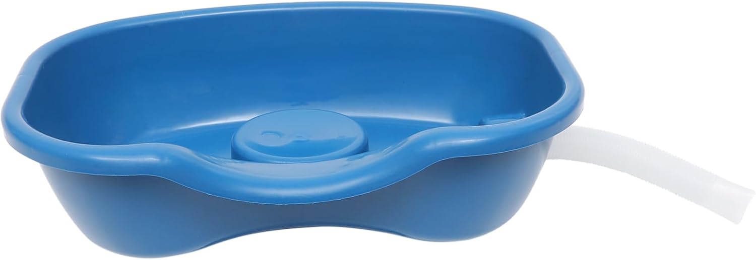 BESTYASH Washing Basin Thickened Plastic Shampoo Sink for Bedridden Patients Dark Blue Comfortable Support Easy Drainage for Home Care and Elderly Use