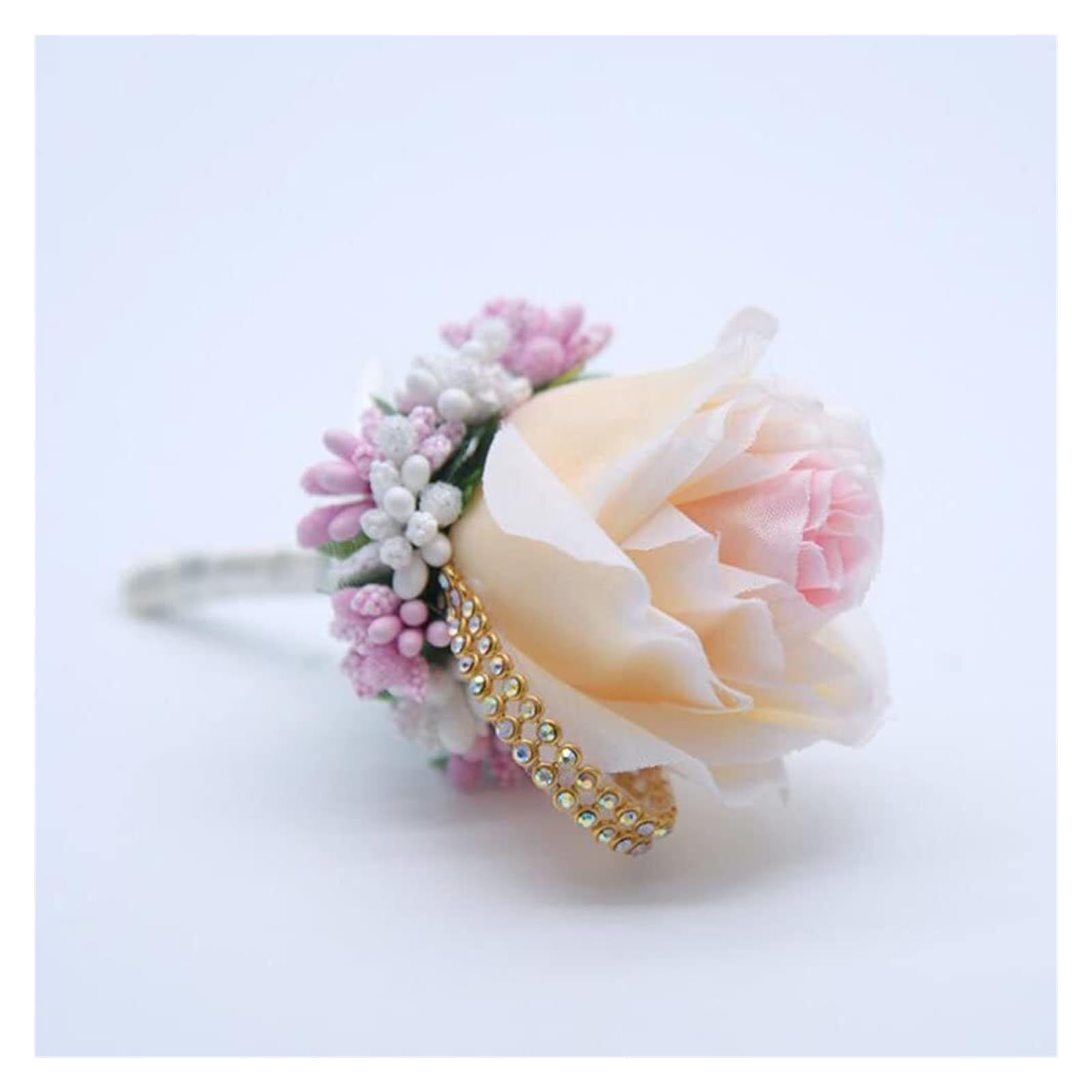 Corsages for Weddings 2pcs Wedding Corsages and Boutonnieres Artificial Roses Silk Groom Boutonniere Flower Groomsman Buttonhole(Champange 1)
