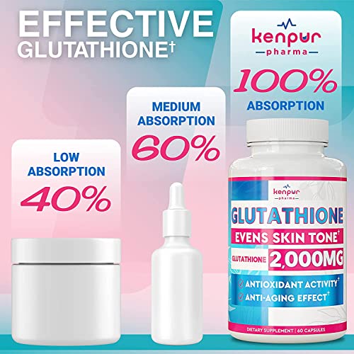 (2 Pack) Liposomal Glutathione Supplement - Premium Glutathione Pills For Dark Spots, Uneven Skin Tone And Elasticity - Anti-Aging 2,000 Mg I Glutathione Liposomal Supplement - 120 Pills In Total #TOP6