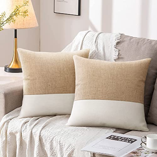 Jasen Farmhouse Decorative Throw Pillow Covers Boho Modern Decor Pillow Case White Patchwork Accent Pillow Cover For Couch Sofa Bed 18 X 18 Inch #TOP20