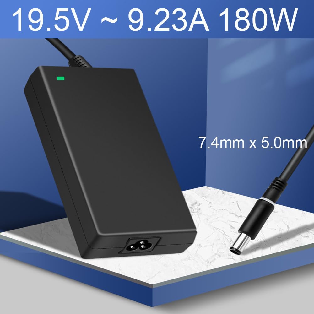 180W Chargeur Adaptateur LA180PM111 DA180PM111 LA180PM180 47RW6 74X5J WW4XY DW5G3 JVF3V MHP9C AC Adapter 19.5V 9.5A Alimentation Ordinateur Portable pour Dell Alienware Precision Inpiron Vostro
