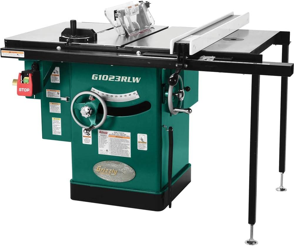 Grizzly Industrial G1023RLW - 10" 3 HP 240V Cabinet Table Saw with Built-in Router Table