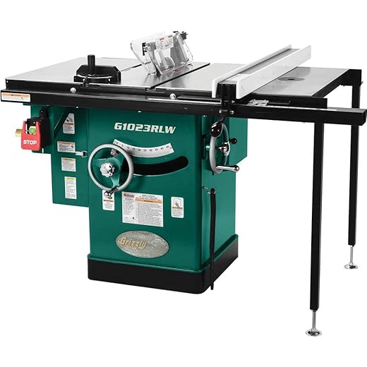 Grizzly Industrial G1023RLW - 10" 3 HP 240V Cabinet Table Saw with Built-in Router Table