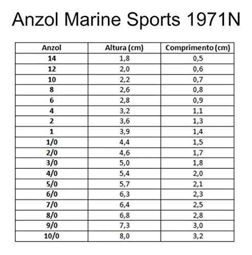 Anzol 1971N Nickel N°10 Cx.100pçs Marine Sports