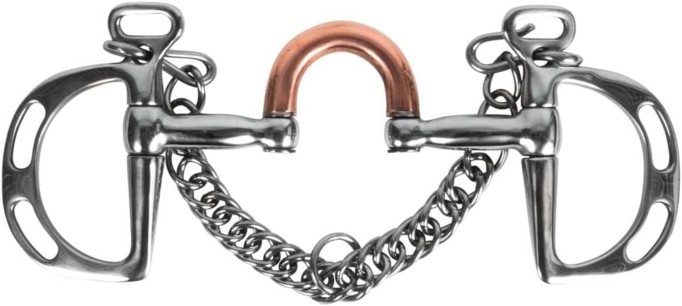FES Copper Correction Kimberwick | Discourages Horse Pulling | Improves Collection & Suppleness | Variable Leverage Options | Pressure on Mouth, Curb, & Poll | Included Curb Hook & Chain