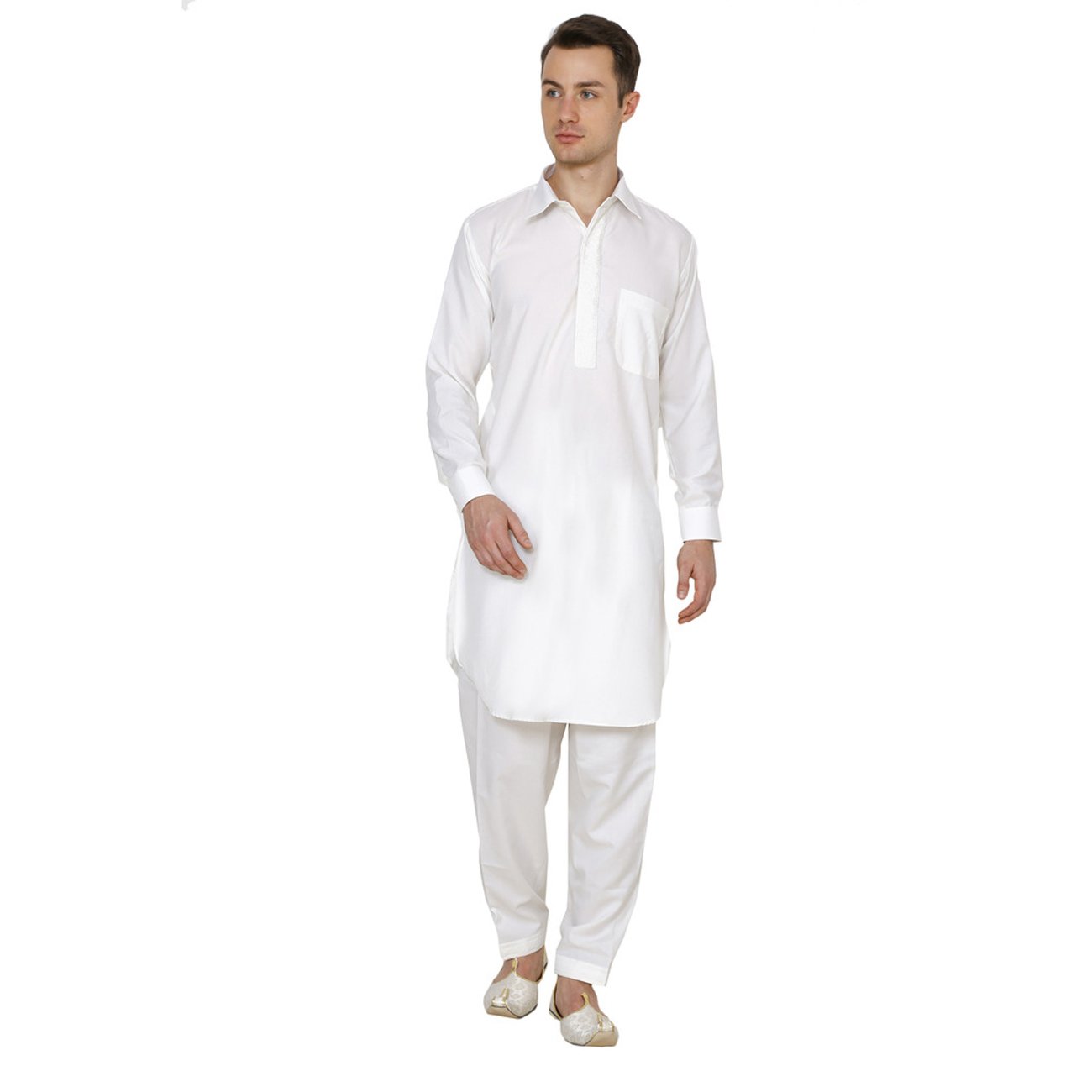 royal kurta Mens Cotton Blend Pathani Set-picture-36