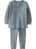 little planet by carter's unisex-baby 2-Piece Set Made With Organic Cotton, Slate Solid, 6 Months