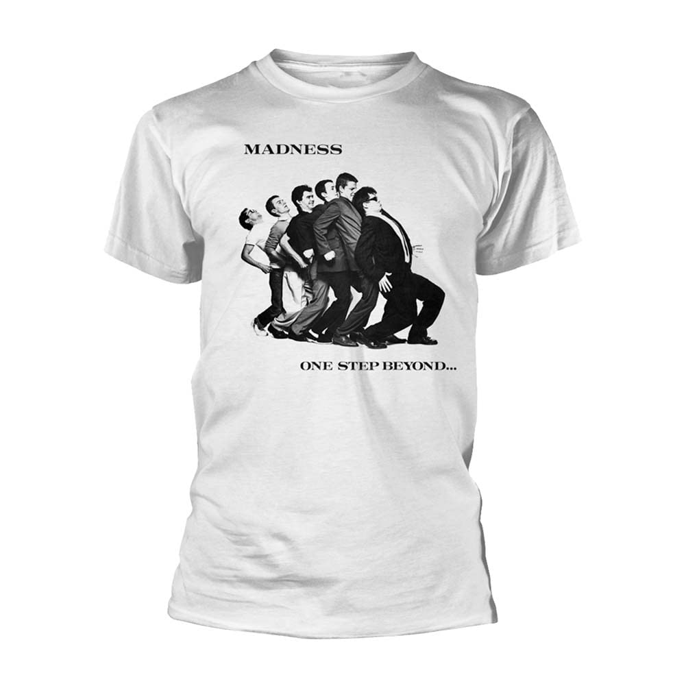 Madness Men's White T Shirt One Step Beyond Band Logo New Official