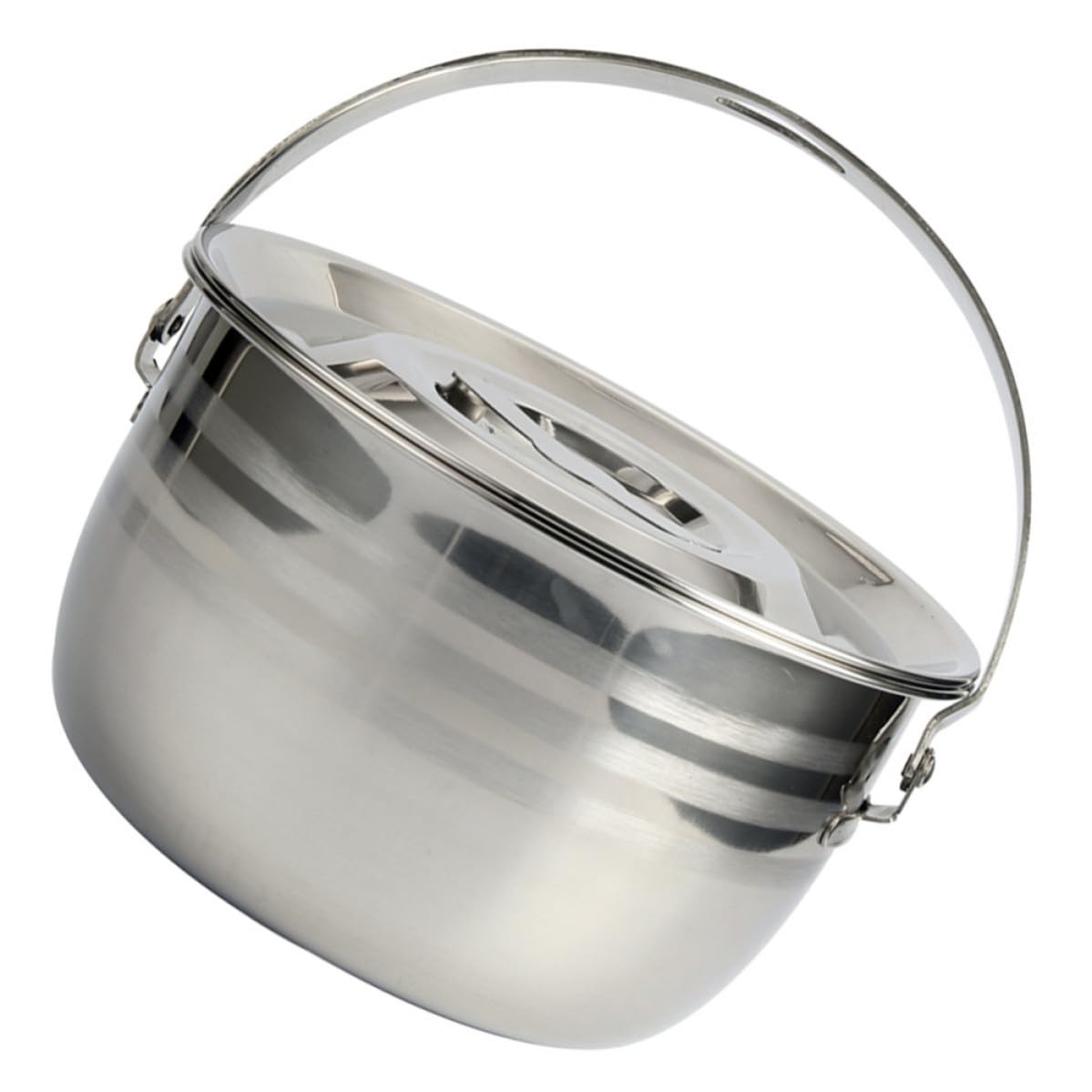 Casserole 2400ml grosse capacité antiadhésive en inox pour le camping