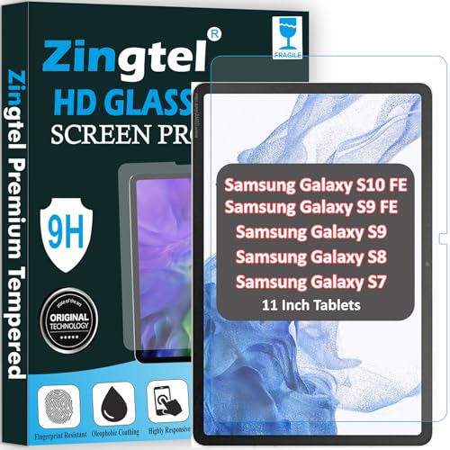 Image of Screen Guard Designed For Samsung Galaxy Tab S10 FE / S9 FE (10.9 inch) & Samsung Galaxy Tab S9 /S8 /S7 11 inch Nano Fiber Tempered Glass Screen Protector Flexible, HammerProof & Shatterproof