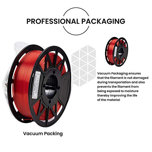 Image of Tesseract Premium PLA + 1.75mm 3D Printing Filament | Dimensional Accuracy + /- 0.03mm | Compatible with Most FDM Printers | 1 KG 3D Printer Filament - PLA Silk Red (Quantity 1)