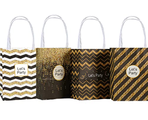 AONAT 8 piezas Fiestas Bolsas de Regalo, Bolsas de Regalo con Asas, Bolsas Papel ​Kraft para Fiestas, Ceremonias de Graduación, Bodas, Aniversarios, Navidad, 15 x 11 x 6 CM Cover